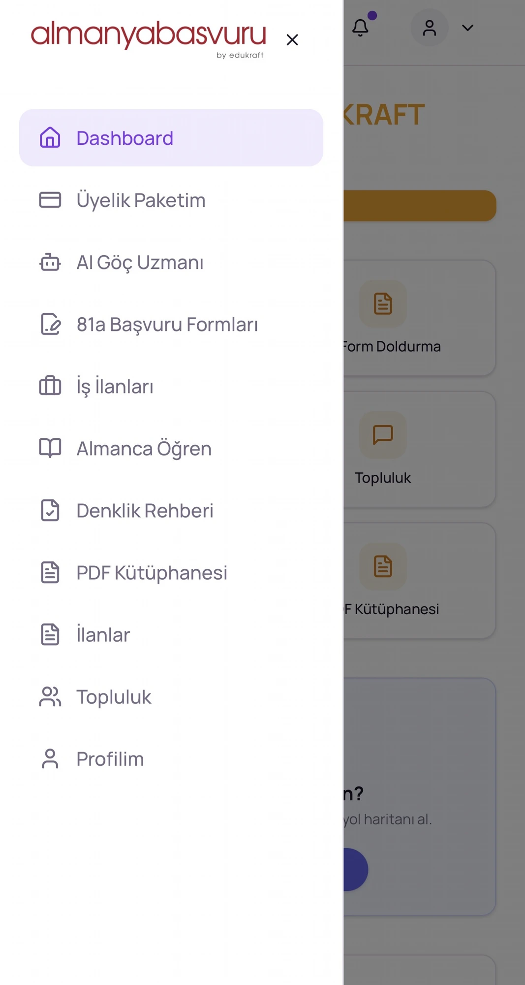 Panel menüsü — Almanyabaşvuru