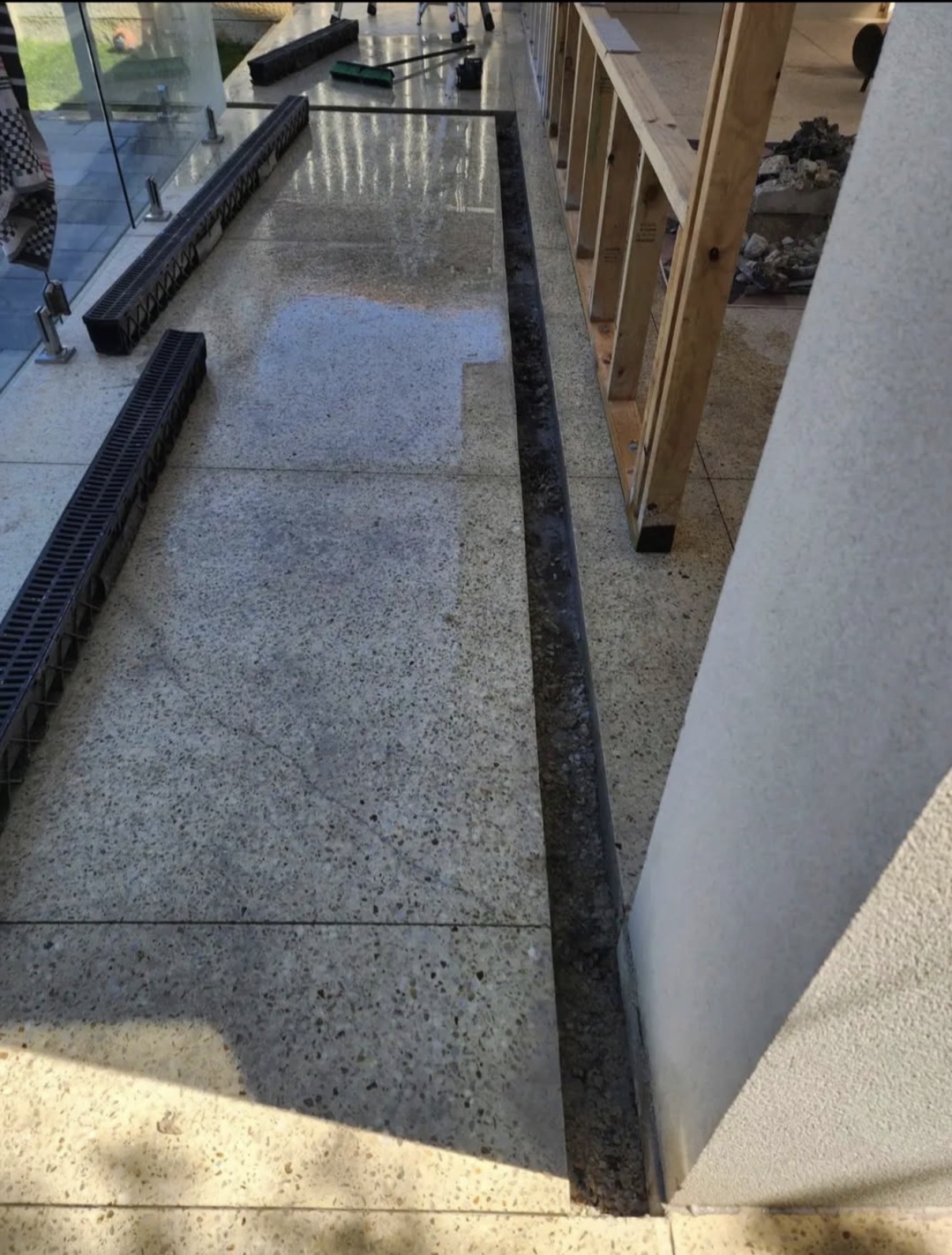 Precision concrete cutting job on a polished floor in Perth