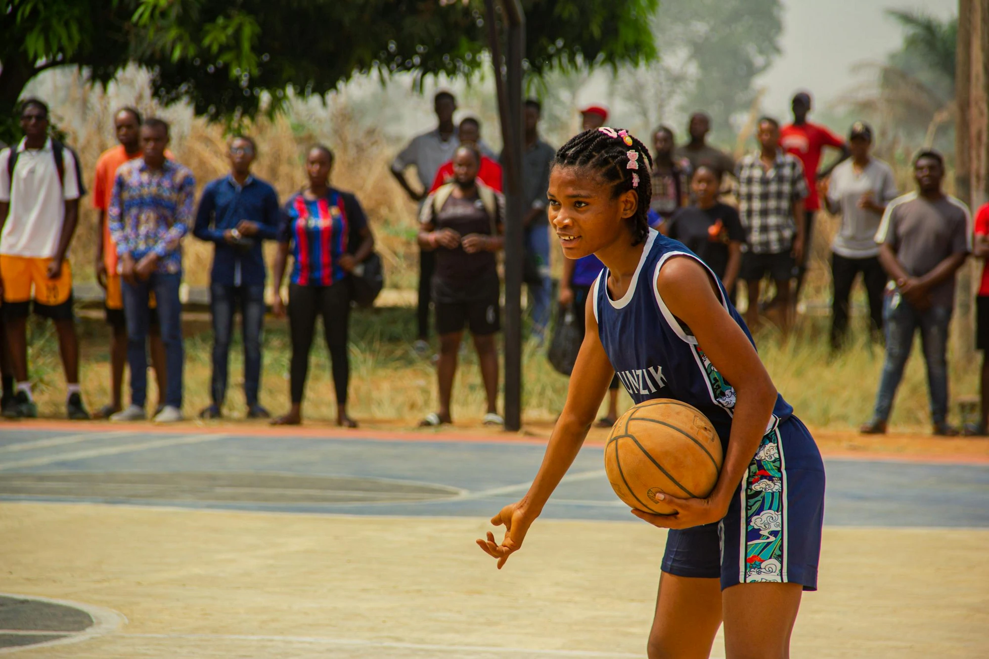 Young female basketball player