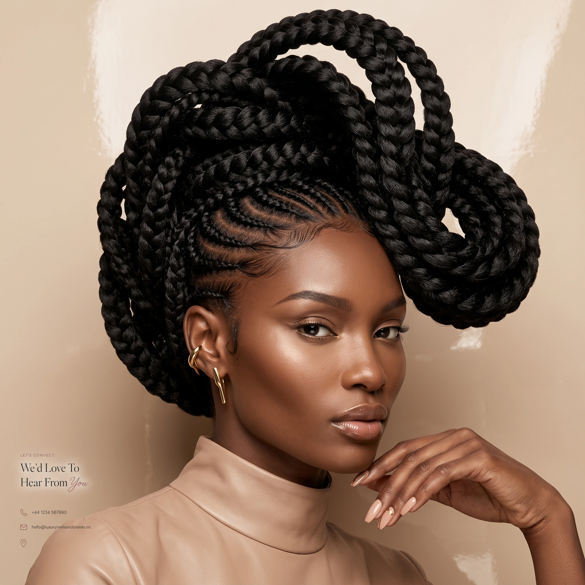 Sculpted braided updo styled by Luxe by Edialo