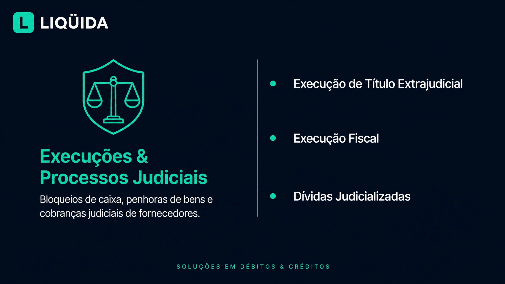 Áreas de atuação LIQÜIDA — slide 3