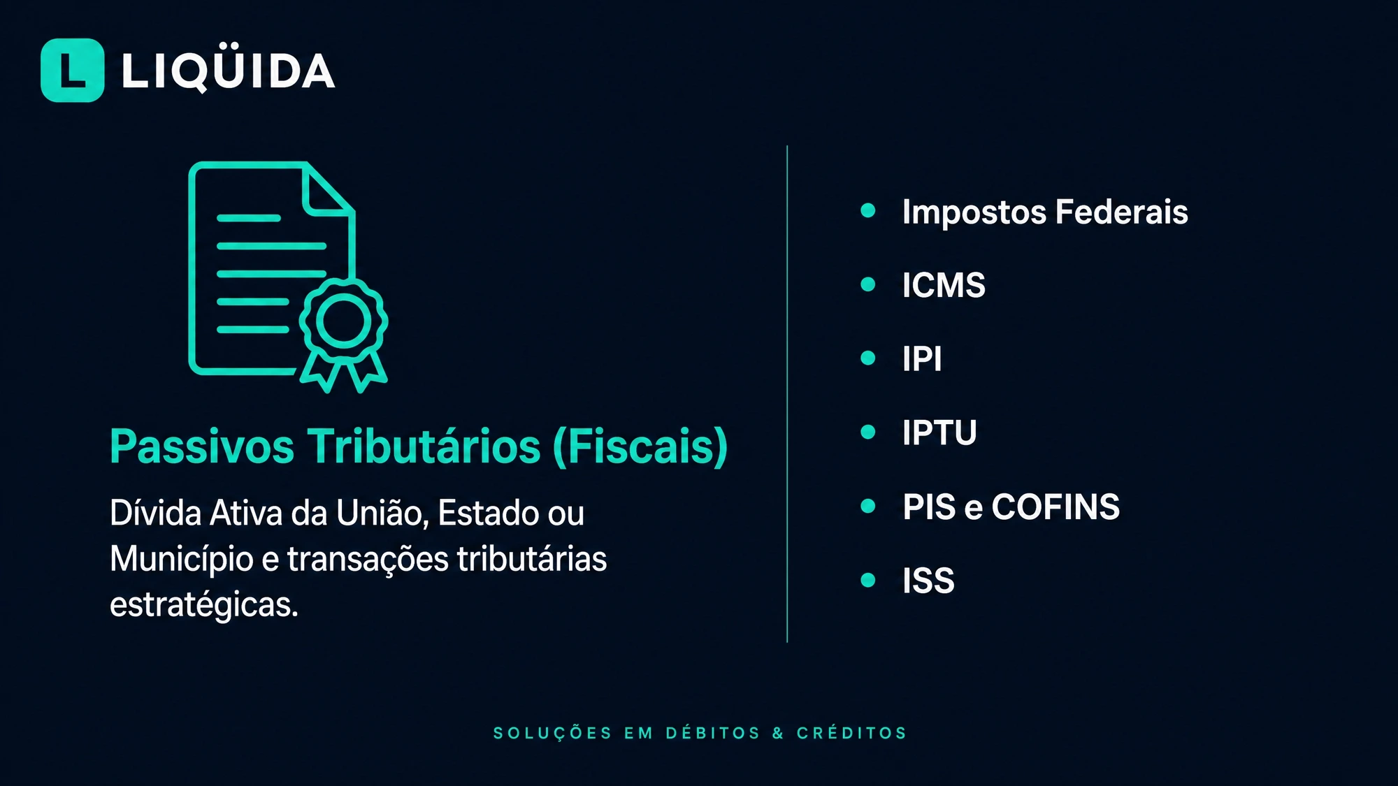 Áreas de atuação LIQÜIDA — slide 2