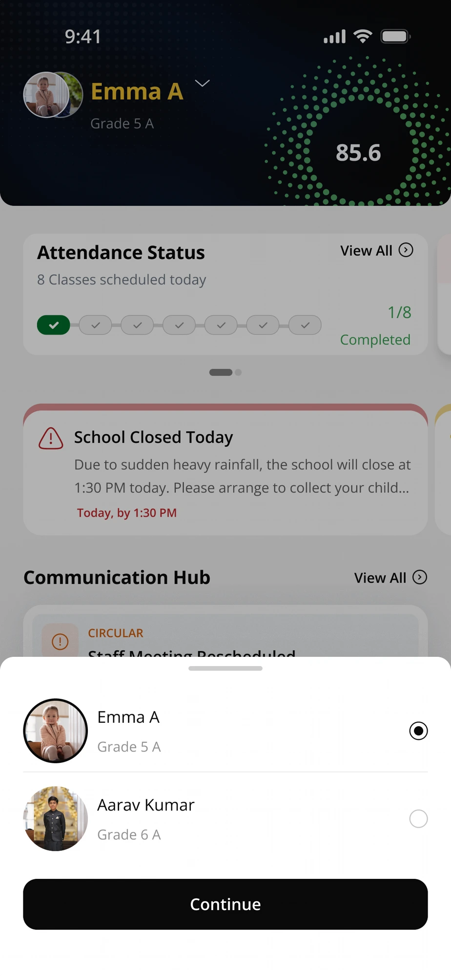 PARTECON Parent App — Multi-Child Switching