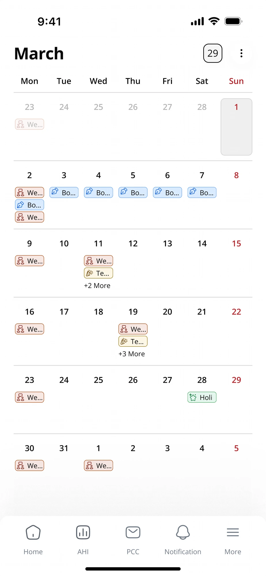 PARTECON Parent App — Calendar & Events