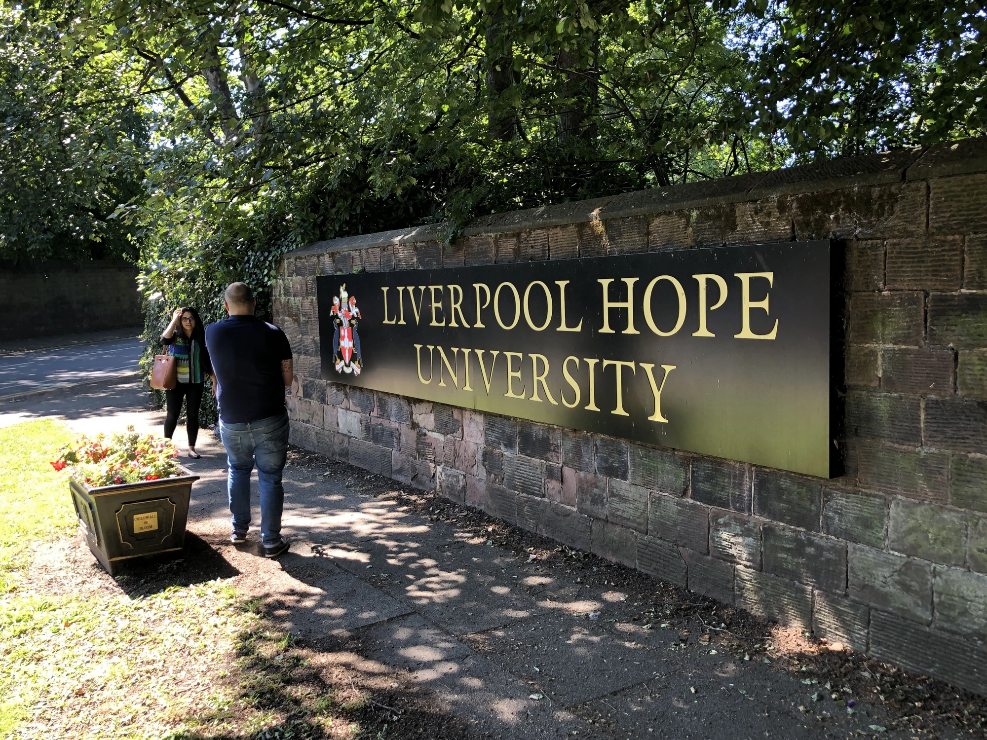 Filming outside Liverpool Hope University with Yellow