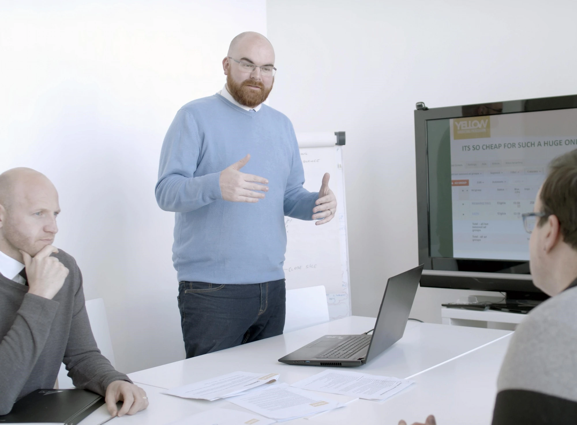 Yellow directors carrying out a free Marketing Health Check