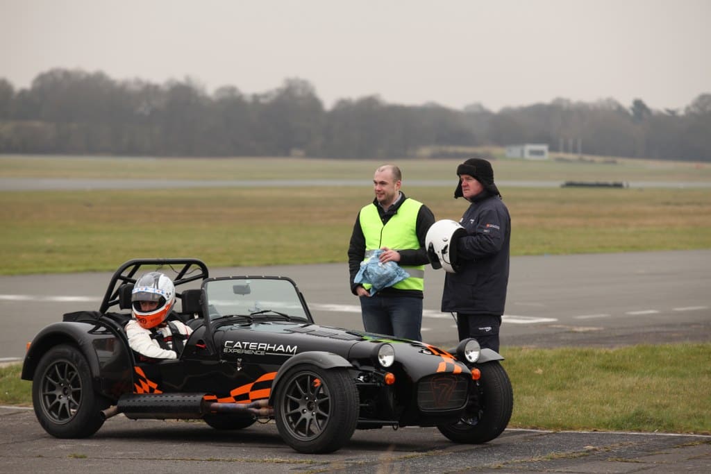 Track-side on a Caterham experience shoot with Yellow