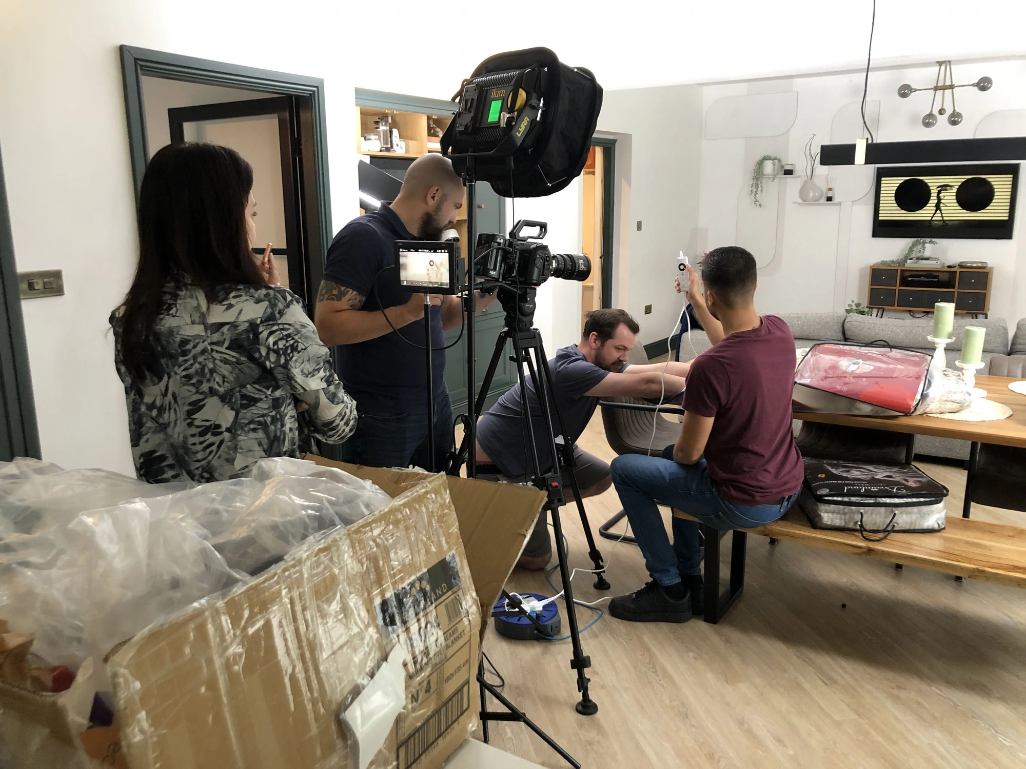 Healthcare interview being filmed by Yellow