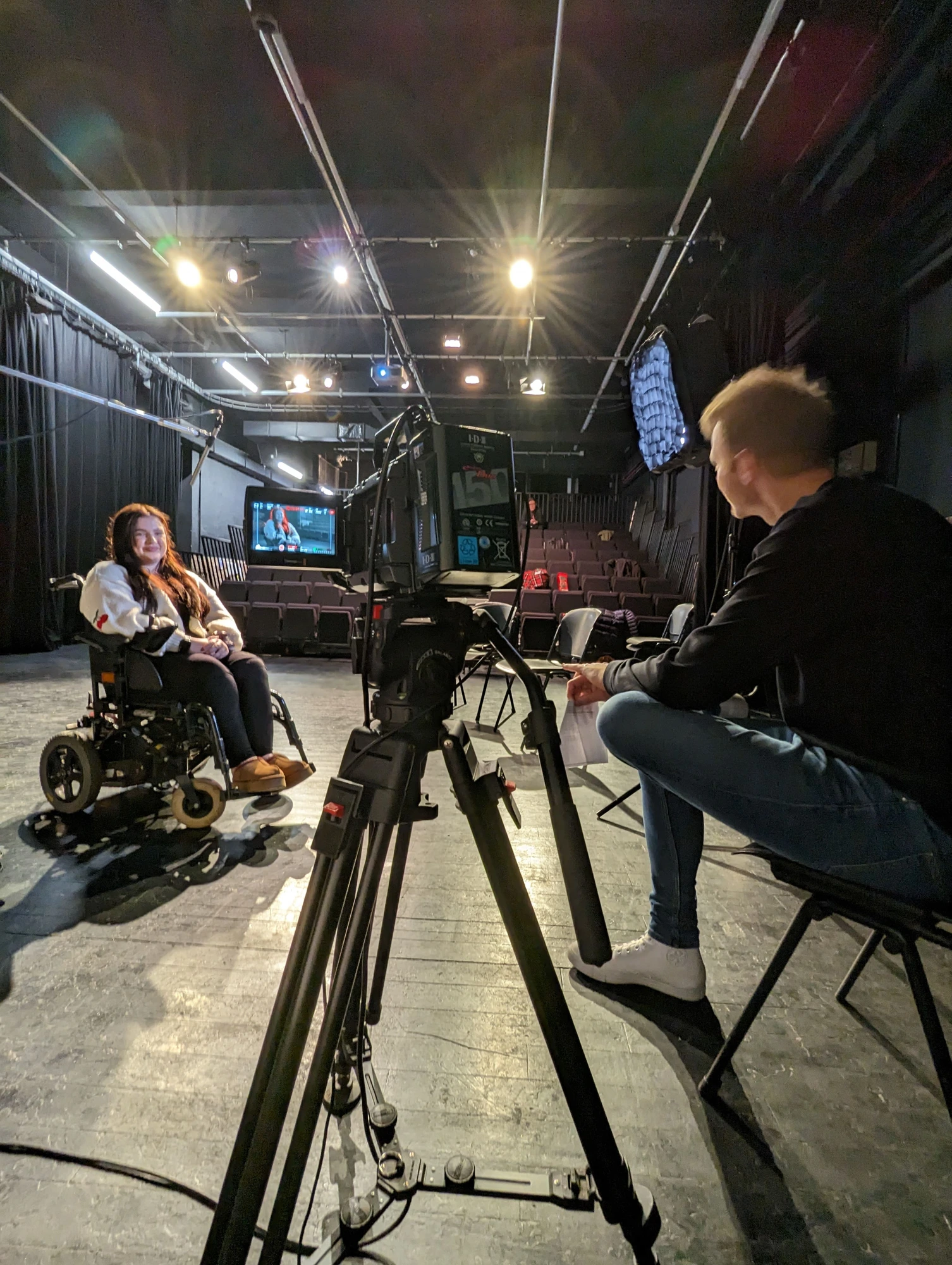 Theatre-set interview capturing a real client story