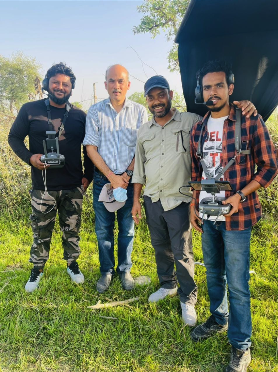 Drone crew outdoor shoot