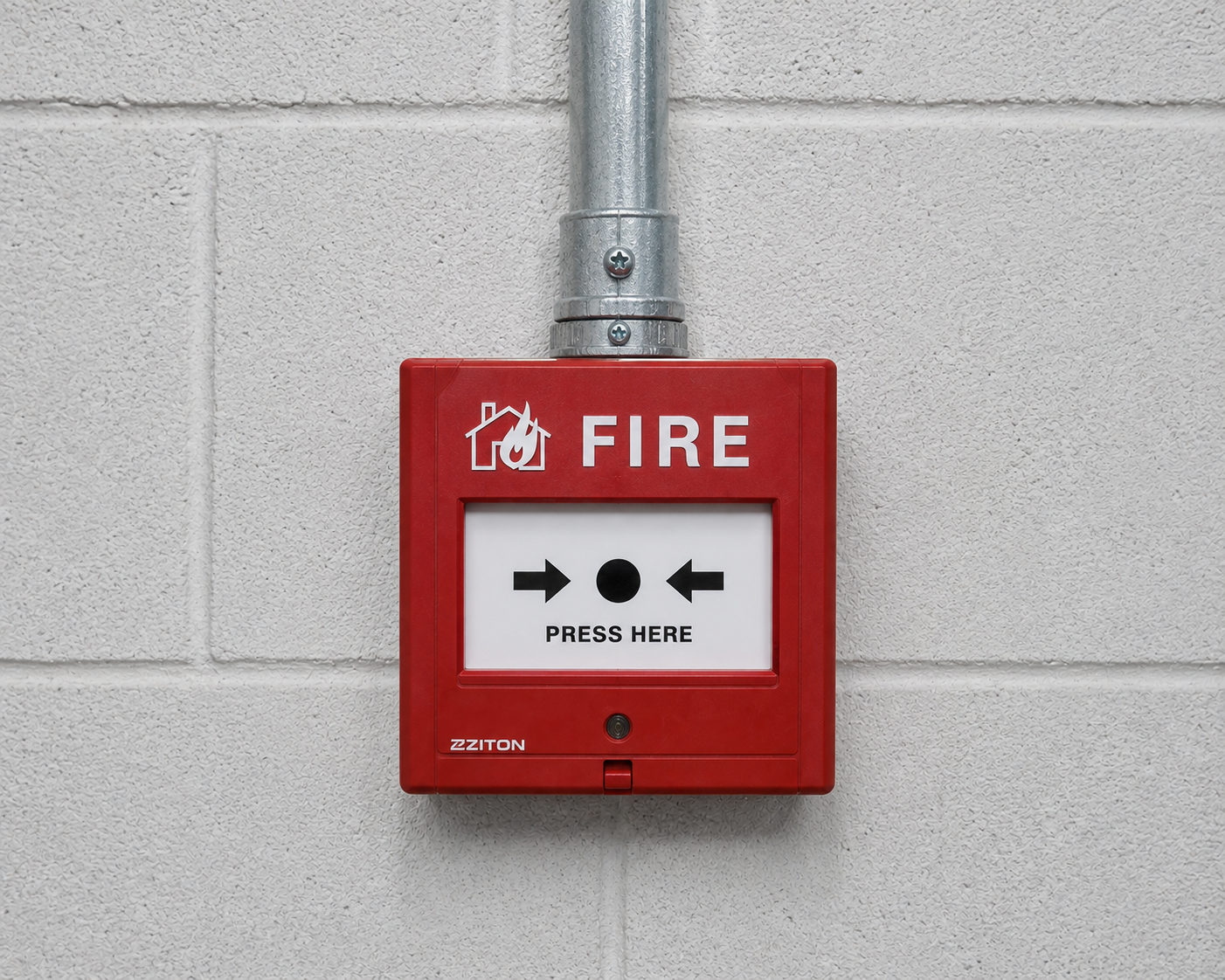 Fire alarm call-point inspected during routine testing