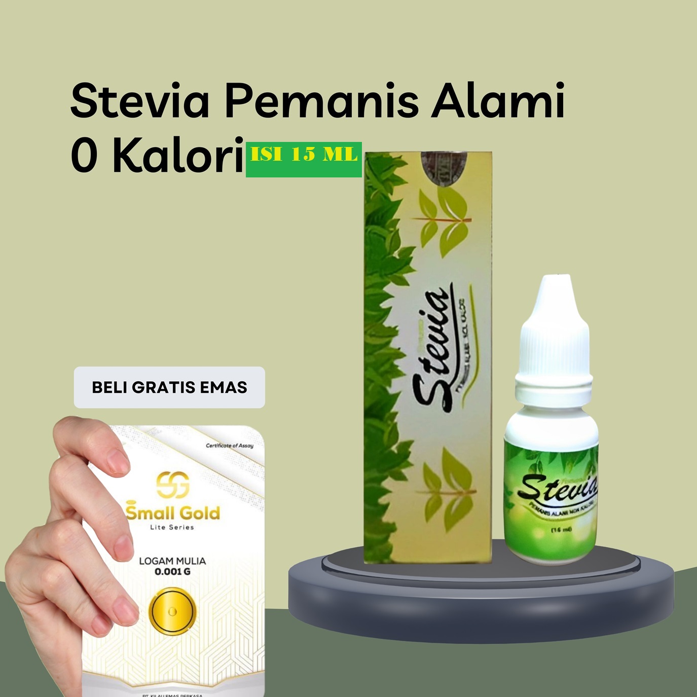 Stevia Pemanis Alami 0 Kalori 15 ml gratis emas