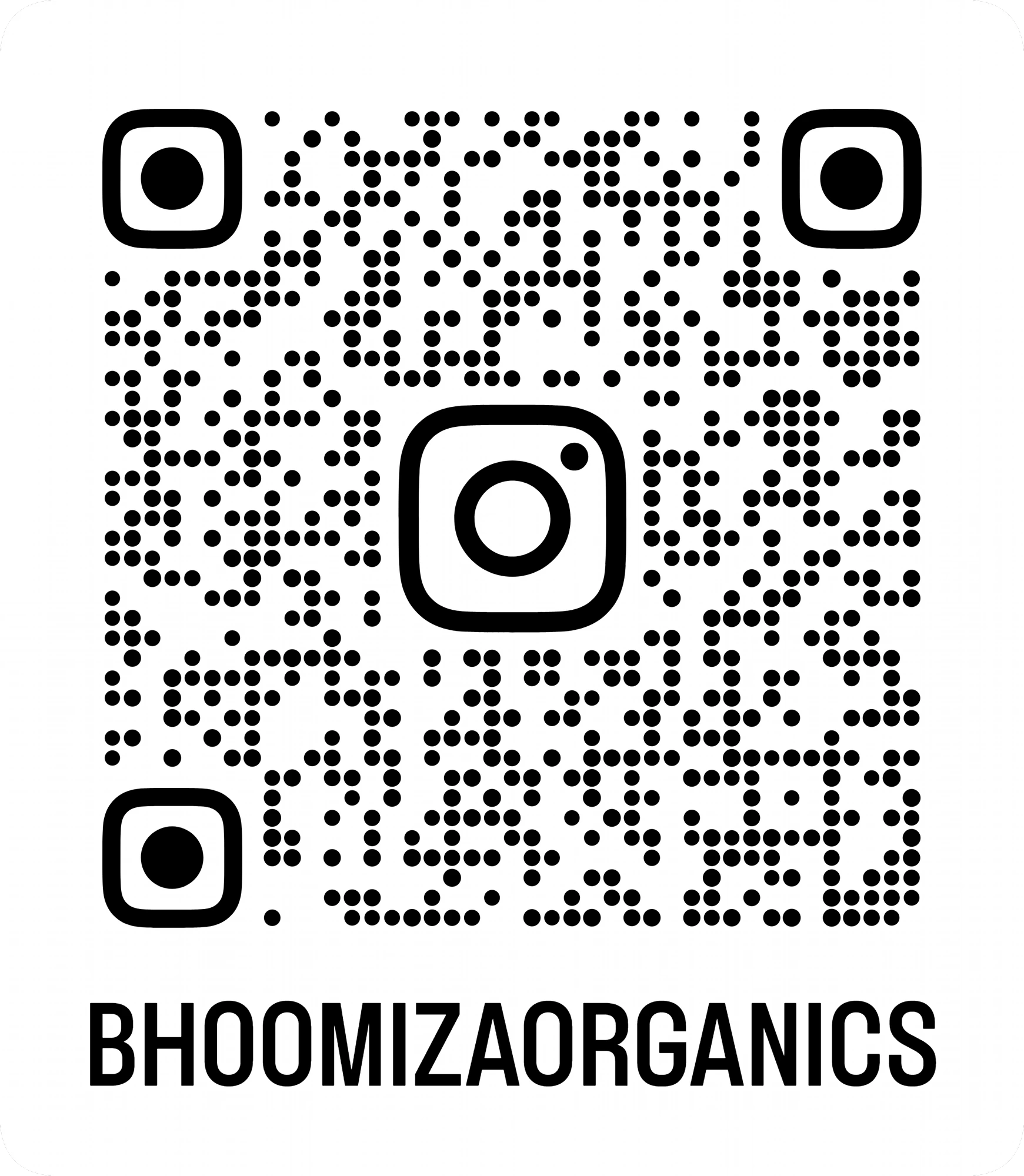 Instagram QR code — scan to follow Bhoomiza Organics
