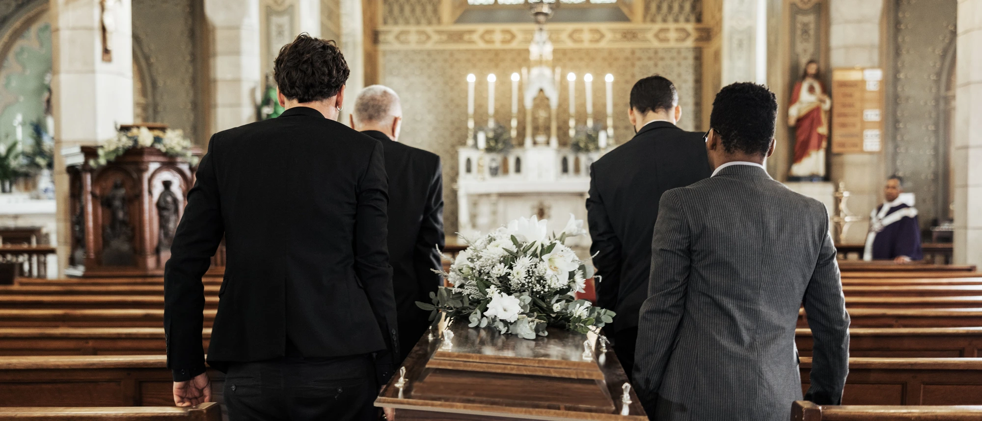 Funeral service in a Sydney church