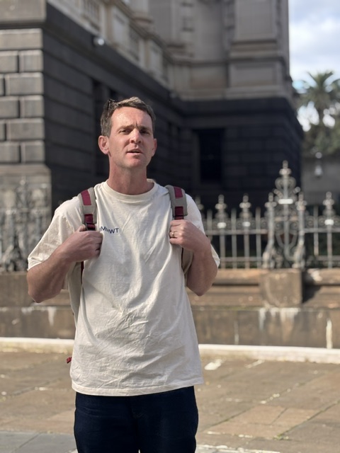 Martin outside Victorian Parliament House
