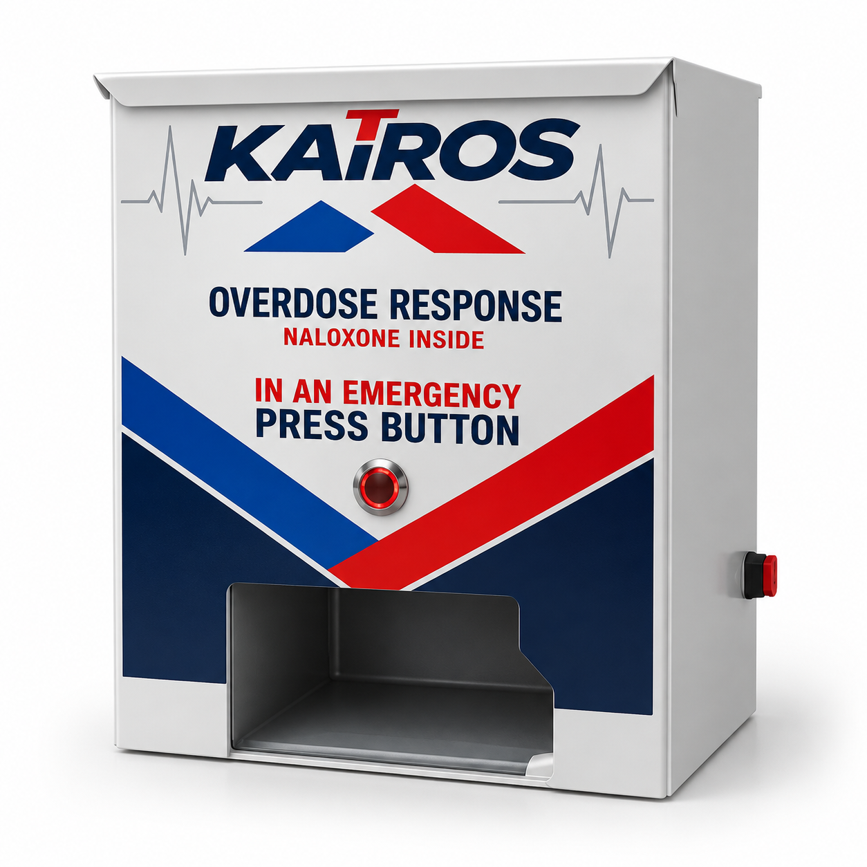 Kairos Overdose Response Device — Naloxone-inside dispenser with emergency press button