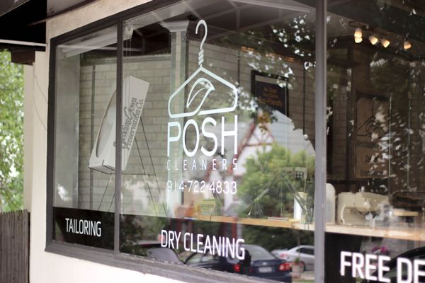 Posh Cleaners storefront on Brook Street, Scarsdale