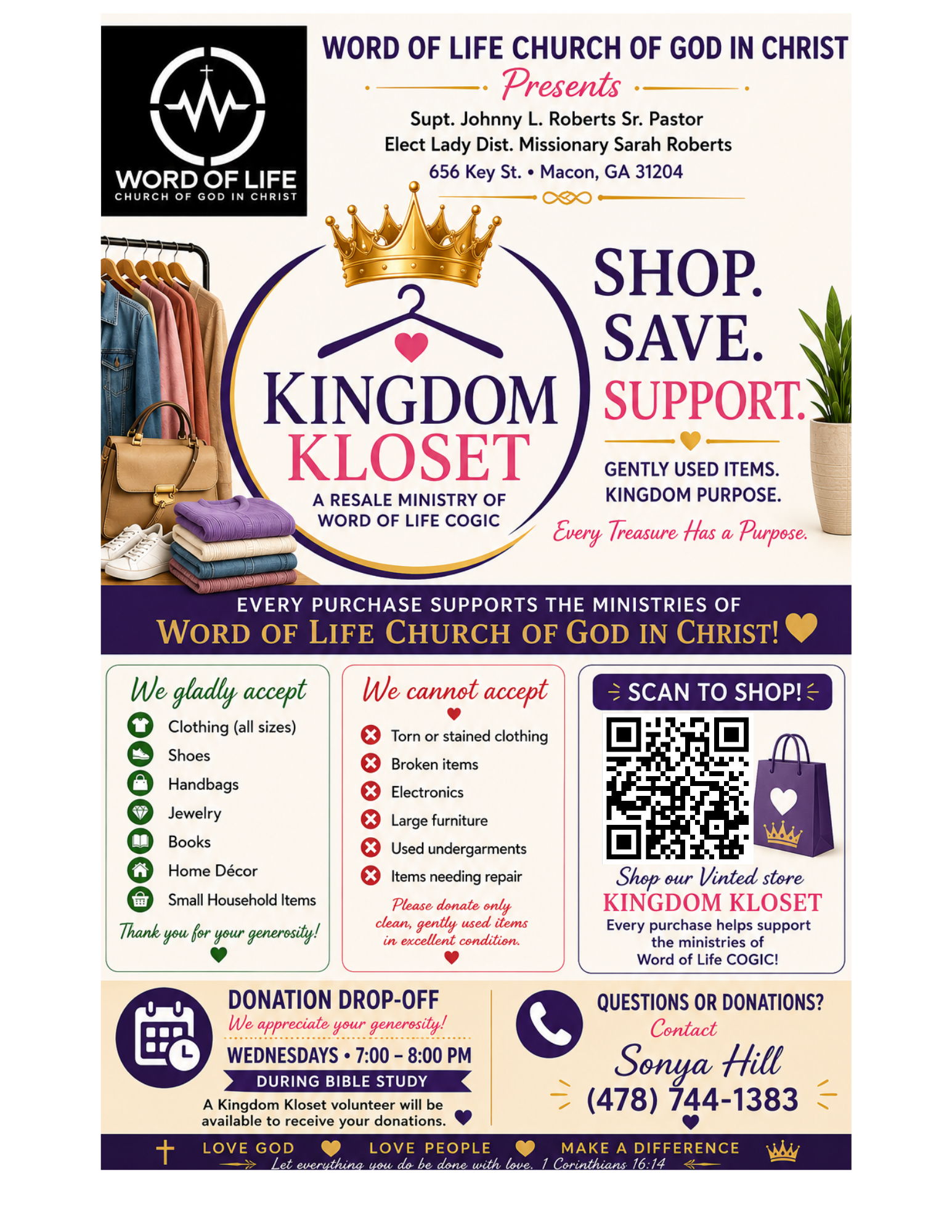 Kingdom Kloset — a resale ministry of Word of Life COGIC